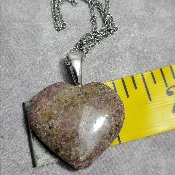 Karis Rhodonite Heart Pendant Necklace - Picture 13 of 15